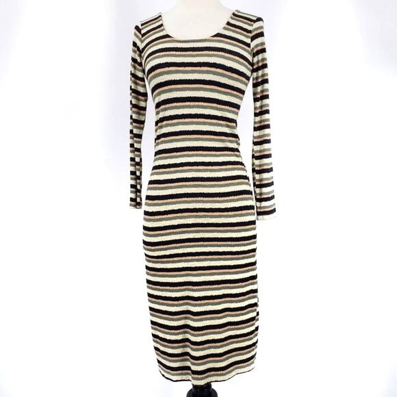 Anthropologie Dolan Prita Striped Midi Dress Deep Scoop Back Backless Size XS - Picture 2 of 7